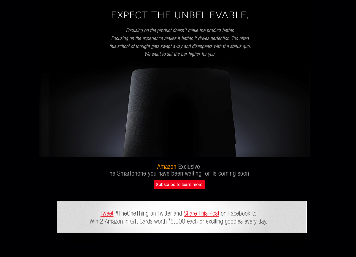 OnePlus One Amazon teaser