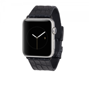 BLACK ALLIGATOR BAND FOR APPLE WATCH 42MM