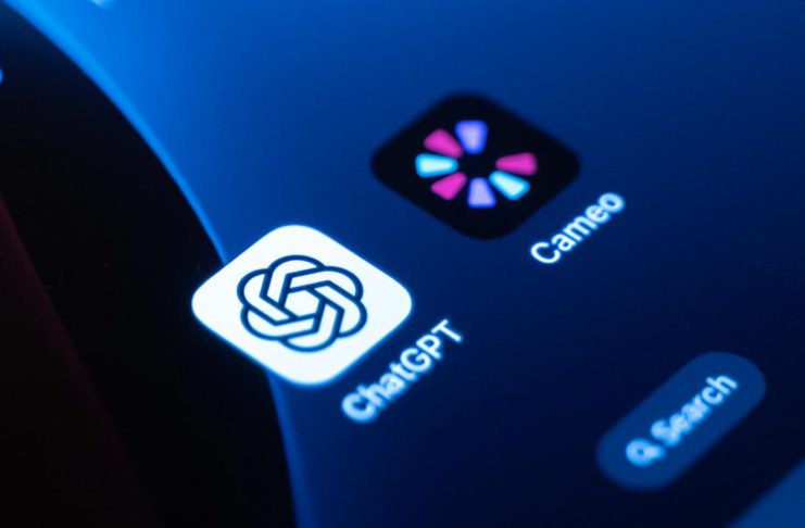 Legal gavel and AI interface imagery representing OpenAI Cameo injunction