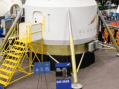 NASA Is About to Train Astronauts Inside Blue Origin’s Moon Lander Cabin Blue Origin lunar lander training cabin prototype at NASA